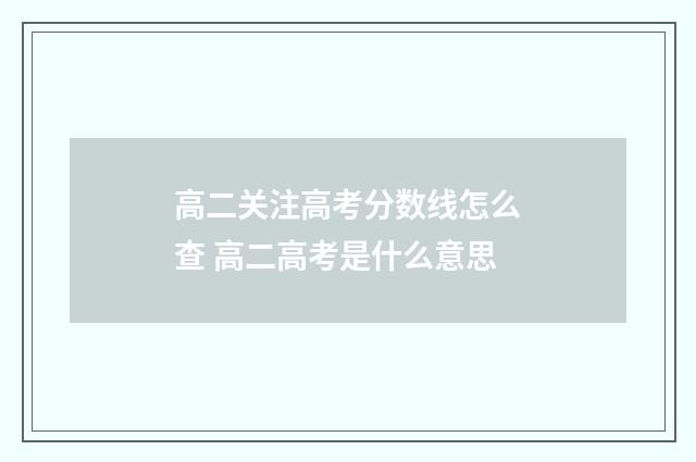 高二关注高考分数线怎么查 高二高考是什么意思