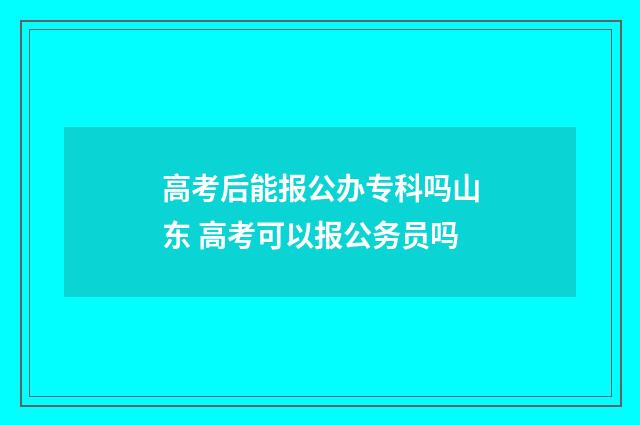 高考后能报公办专科吗山东 高考可以报公务员吗
