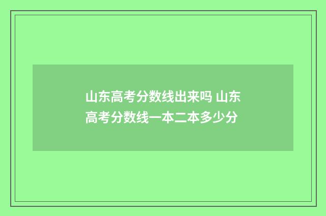 山东高考分数线出来吗 山东高考分数线一本二本多少分