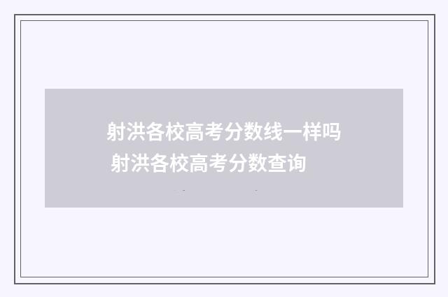 射洪各校高考分数线一样吗 射洪各校高考分数查询