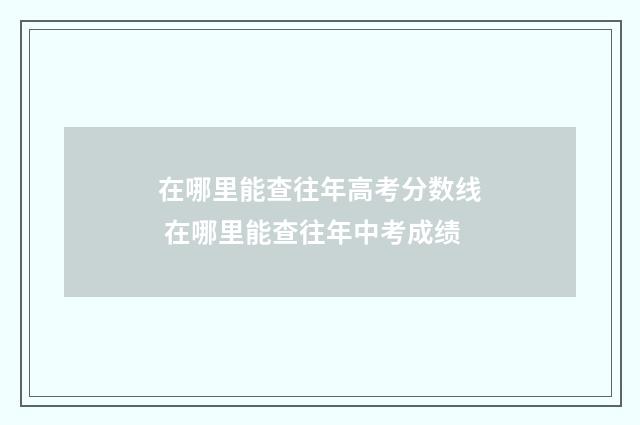 在哪里能查往年高考分数线 在哪里能查往年中考成绩