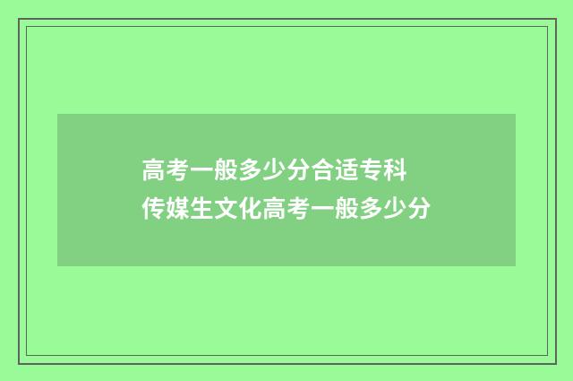 高考一般多少分合适专科 传媒生文化高考一般多少分