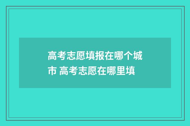 高考志愿填报在哪个城市 高考志愿在哪里填