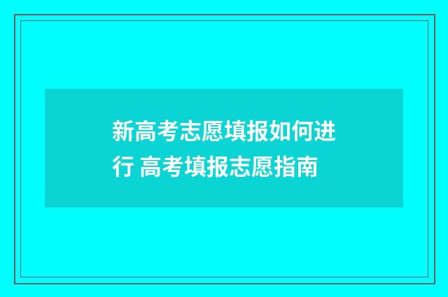 新高考志愿填报如何进行 高考填报志愿指南