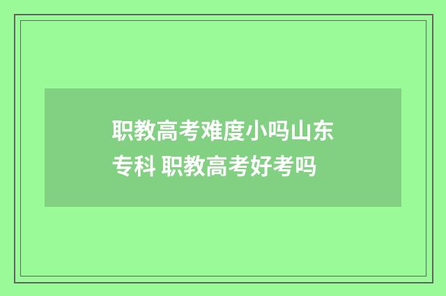 职教高考难度小吗山东专科 职教高考好考吗