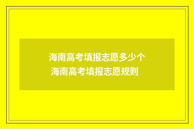 海南高考填报志愿多少个 海南高考填报志愿规则
