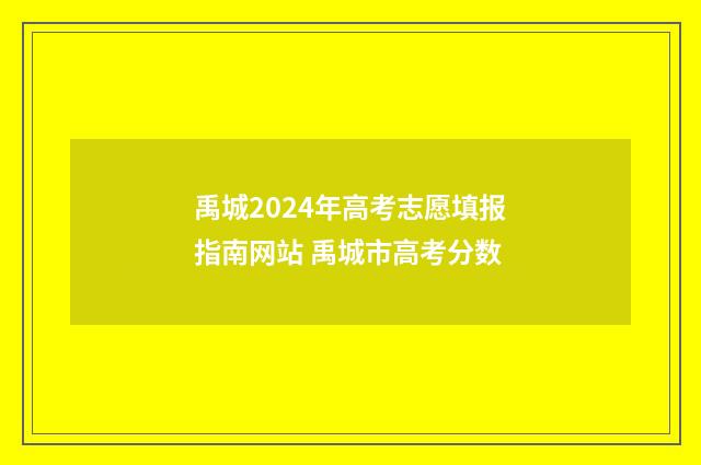 禹城2024年高考志愿填报指南网站 禹城市高考分数