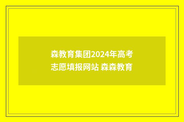 森教育集团2024年高考志愿填报网站 森森教育