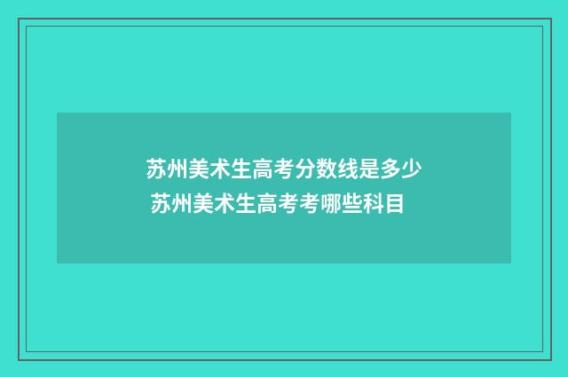 苏州美术生高考分数线是多少 苏州美术生高考考哪些科目