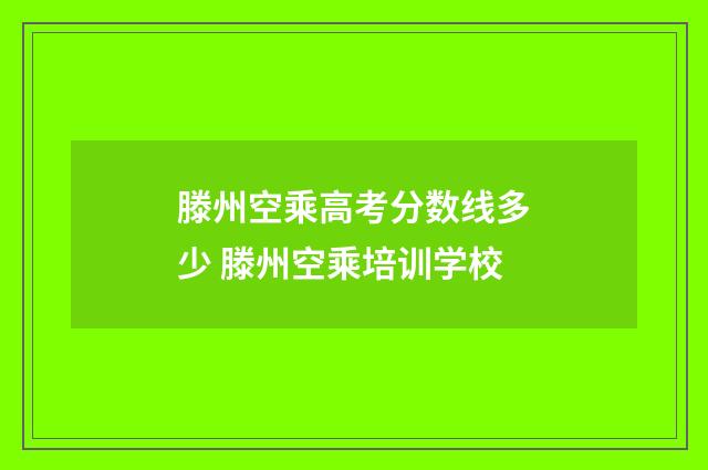 滕州空乘高考分数线多少 滕州空乘培训学校