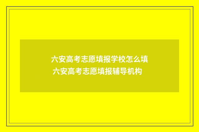六安高考志愿填报学校怎么填 六安高考志愿填报辅导机构
