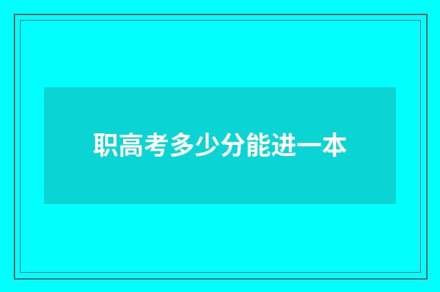职高考多少分能进一本