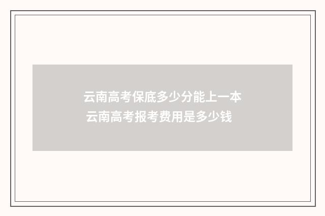 云南高考保底多少分能上一本 云南高考报考费用是多少钱