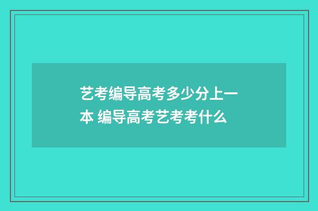 艺考编导高考多少分上一本 编导高考艺考考什么