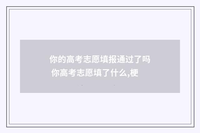 你的高考志愿填报通过了吗 你高考志愿填了什么,梗