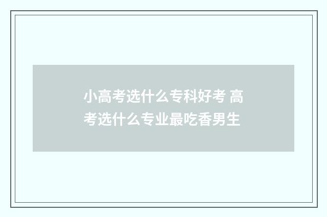 小高考选什么专科好考 高考选什么专业最吃香男生