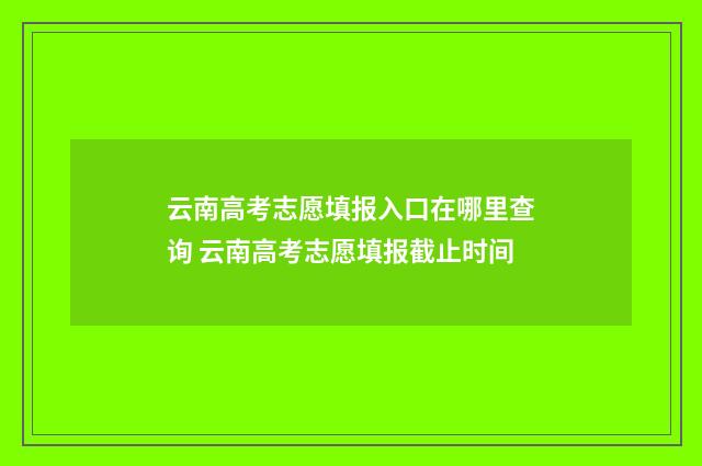 云南高考志愿填报入口在哪里查询 云南高考志愿填报截止时间