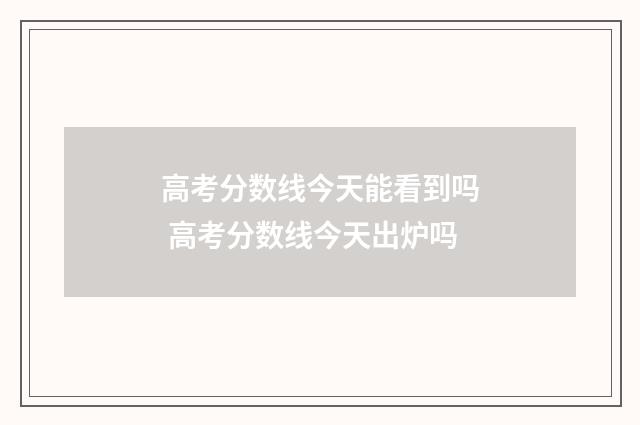 高考分数线今天能看到吗 高考分数线今天出炉吗