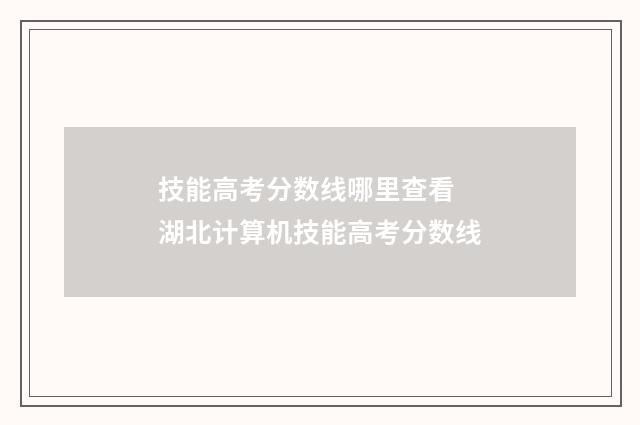 技能高考分数线哪里查看 湖北计算机技能高考分数线