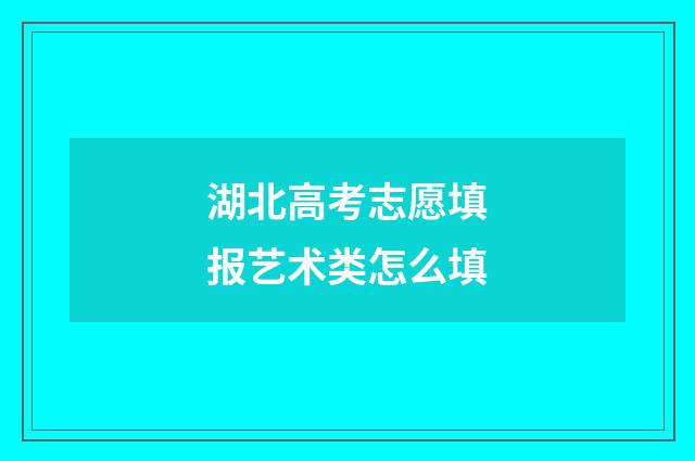 湖北高考志愿填报艺术类怎么填
