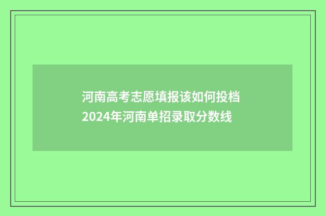河南高考志愿填报该如何投档 2024年河南单招录取分数线