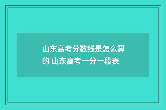 山东高考分数线是怎么算的 山东高考一分一段表