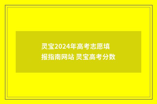 灵宝2024年高考志愿填报指南网站 灵宝高考分数