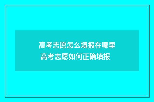高考志愿怎么填报在哪里 高考志愿如何正确填报