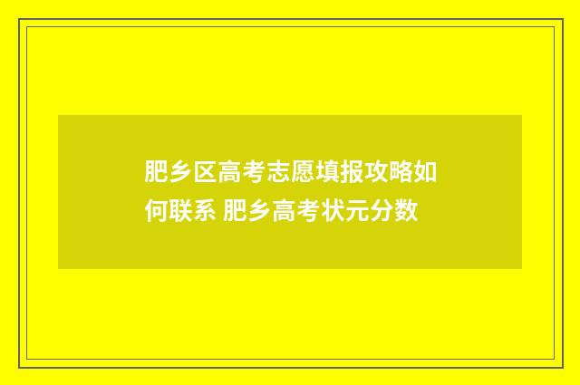 肥乡区高考志愿填报攻略如何联系 肥乡高考状元分数