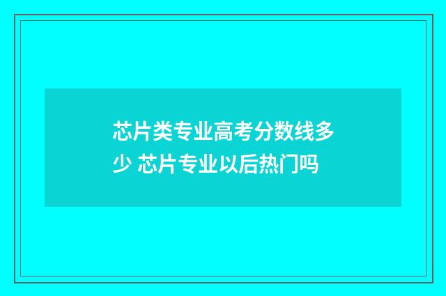 芯片类专业高考分数线多少 芯片专业以后热门吗