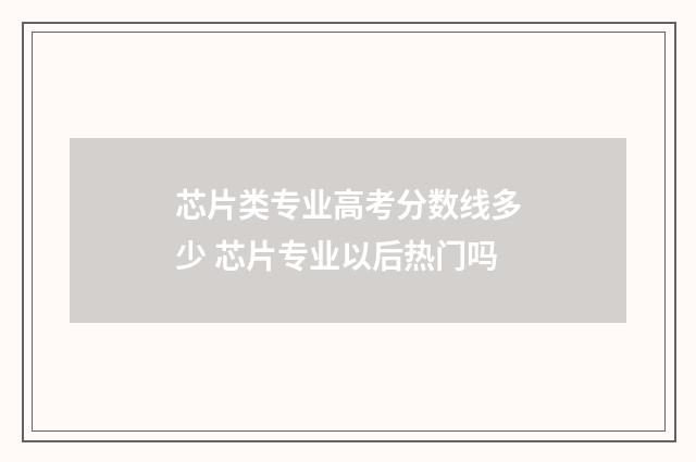 芯片类专业高考分数线多少 芯片专业以后热门吗