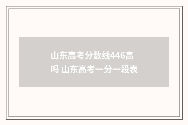 山东高考分数线446高吗 山东高考一分一段表