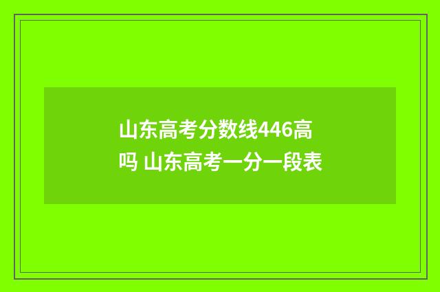 山东高考分数线446高吗 山东高考一分一段表