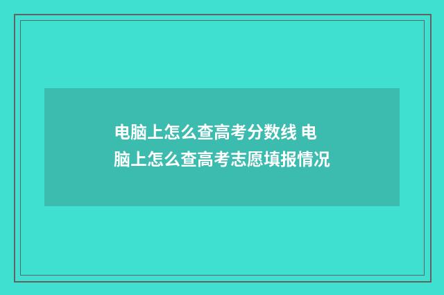 电脑上怎么查高考分数线 电脑上怎么查高考志愿填报情况