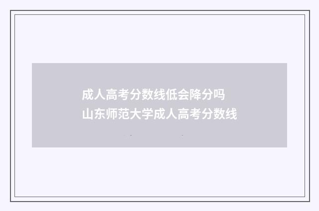 成人高考分数线低会降分吗 山东师范大学成人高考分数线