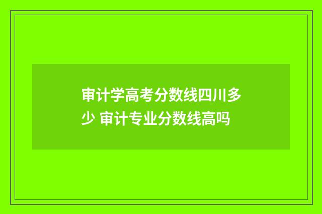 审计学高考分数线四川多少 审计专业分数线高吗