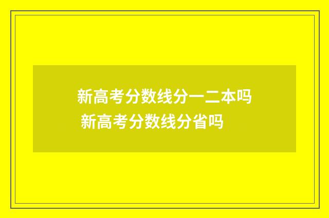 新高考分数线分一二本吗 新高考分数线分省吗