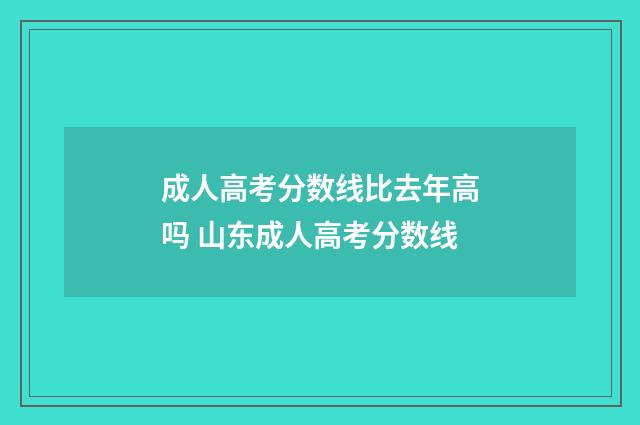 成人高考分数线比去年高吗 山东成人高考分数线