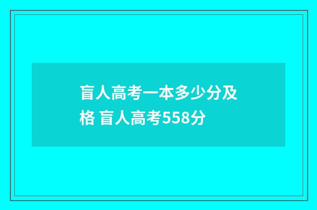 盲人高考一本多少分及格 盲人高考558分