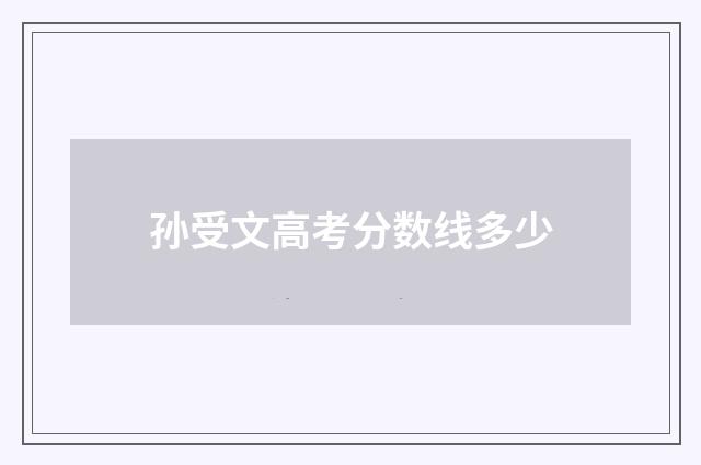 孙受文高考分数线多少