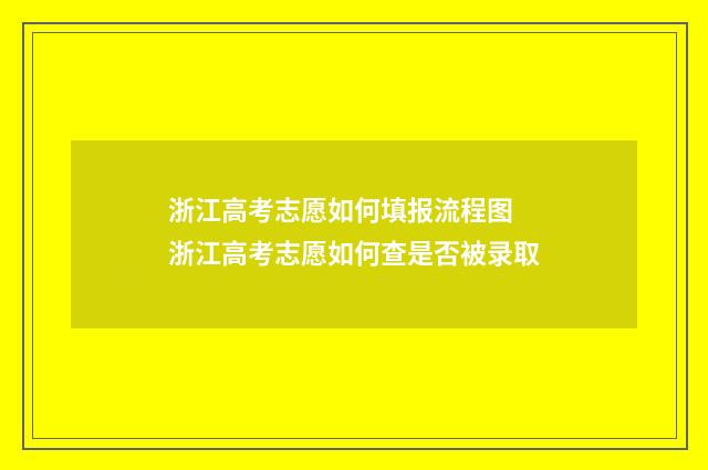 浙江高考志愿如何填报流程图 浙江高考志愿如何查是否被录取