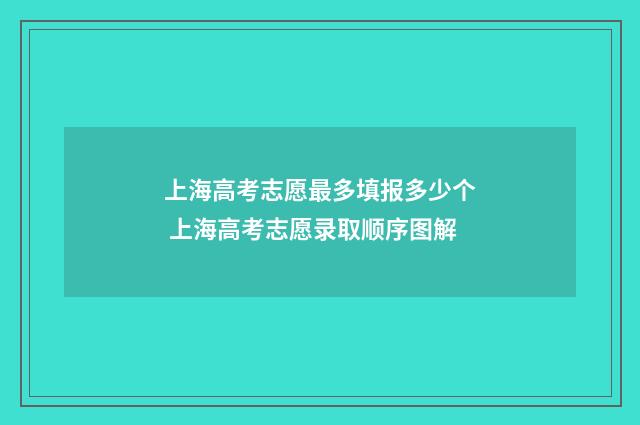 上海高考志愿最多填报多少个 上海高考志愿录取顺序图解