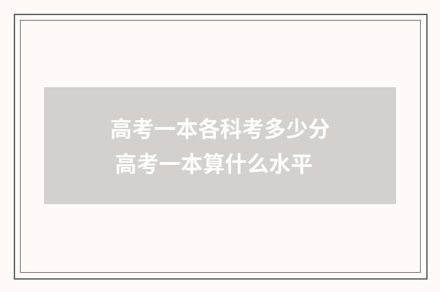 高考一本各科考多少分 高考一本算什么水平