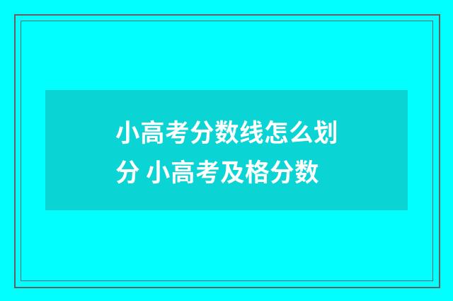 小高考分数线怎么划分 小高考及格分数