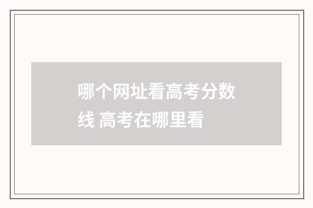 哪个网址看高考分数线 高考在哪里看