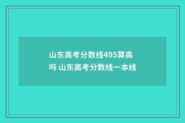 山东高考分数线495算高吗 山东高考分数线一本线