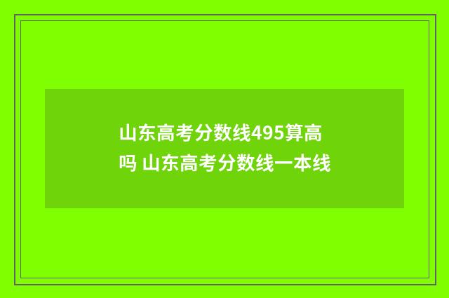 山东高考分数线495算高吗 山东高考分数线一本线