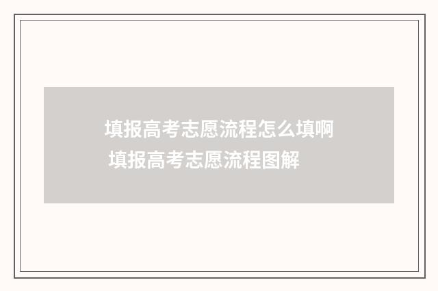 填报高考志愿流程怎么填啊 填报高考志愿流程图解