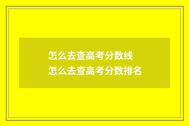 怎么去查高考分数线 怎么去查高考分数排名