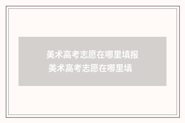 美术高考志愿在哪里填报 美术高考志愿在哪里填